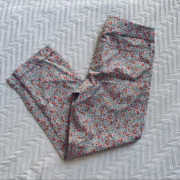 Vintage Jack Henry red floral clam digger pants - Picture 1 of 10